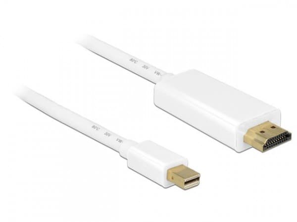 Delock - Adapterkabel - Mini DisplayPort hann til HDMI hann - 2 m - hvit