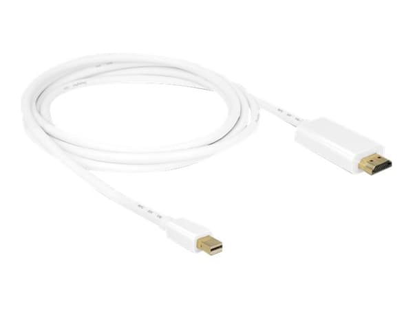 Delock - Adapterkabel - Mini DisplayPort hann til HDMI hann - 2 m - hvit