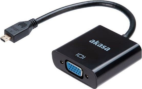 Akasa AK-CBHD21-15BK, 0,15 m, HDMI-tyyppi D (mikro), VGA (D-Sub), Uros, Naaras, Suora