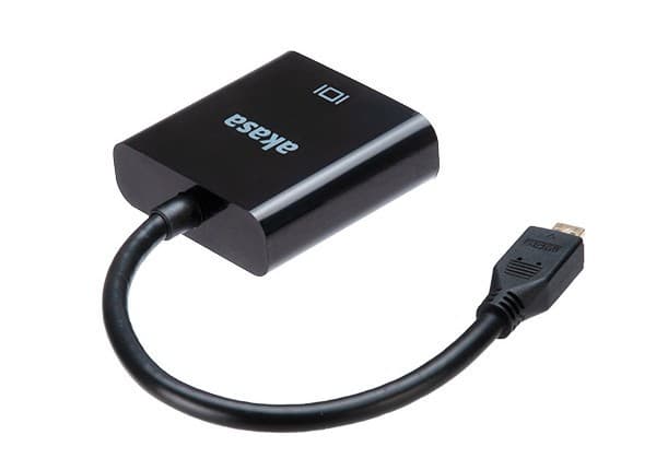 Akasa AK-CBHD21-15BK, 0,15 m, HDMI-tyyppi D (mikro), VGA (D-Sub), Uros, Naaras, Suora
