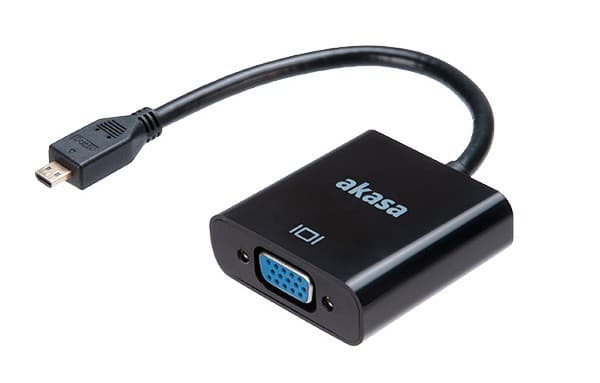 Akasa AK-CBHD21-15BK, 0,15 m, HDMI-tyyppi D (mikro), VGA (D-Sub), Uros, Naaras, Suora