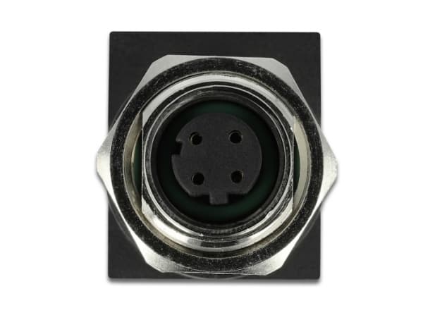 Delock - Nätverkskort - 4 stifts M12 (hona) rak till RJ-45 (hona) vinklad - CAT 5e - svart