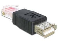 Delock - USB-adapter - RJ-45 (hane) till USB (hona) - svart