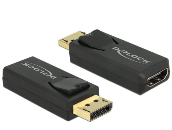 Delock 4K Passive - Video adapter - DisplayPort hann til HDMI hunn - svart - 4K-støtte