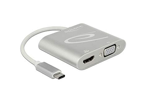 Delock - Extern videoadapter - STDP4320 - USB-C - HDMI, VGA - silver - detaljhandel
