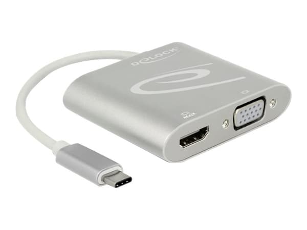 Delock - Extern videoadapter - STDP4320 - USB-C - HDMI, VGA - silver - detaljhandel
