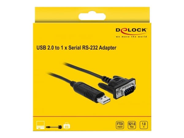 Delock - Seriell kabel - USB (hane) till DB-9 (hane) - 1.8 m - svart