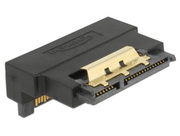 DeLOCK - SATA adapter - Serial ATA 150/300/600 - SATA kombi (P) til SATA kombi (R) vinklet - sort