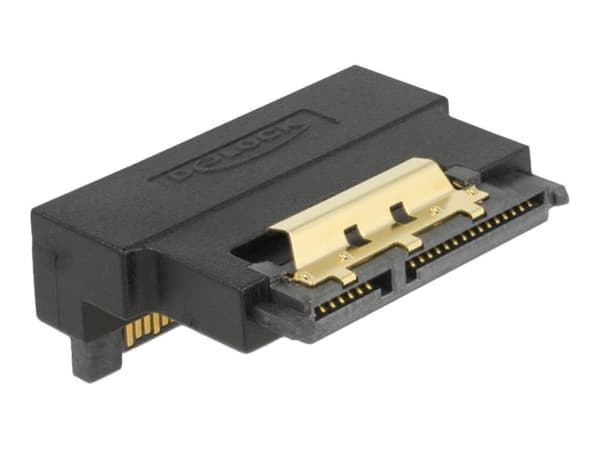 DeLOCK - SATA adapter - Serial ATA 150/300/600 - SATA kombi (P) til SATA kombi (R) vinklet - sort