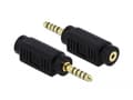 Miniatyrbilde 2 av 2: Delock - Audiokopling - balansert stereo 4,4 mm hann til 4-pols mikrojakk hunn - svart