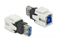 Miniatyrbild 5 av 5: Delock Keystone module - USB-adapter - USB typ A (hona) till USB Type B (hona) - vit