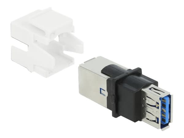 Delock Keystone module - USB-adapter - USB typ A (hona) till USB Type B (hona) - vit