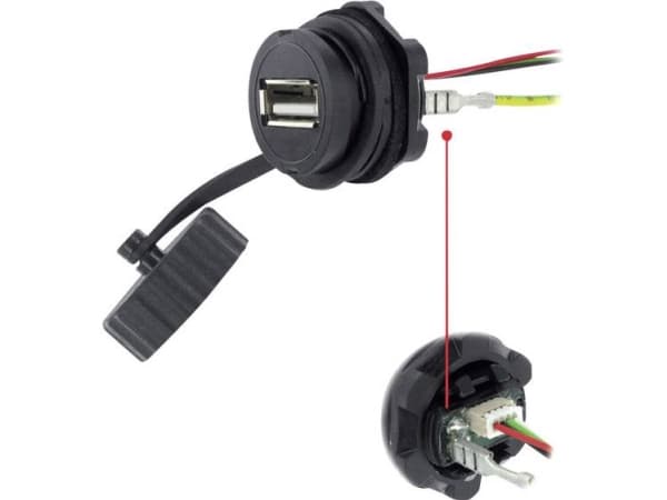 USB-kontakt chassikontakt, infälld 1310-0005-01 M20 1310-0005-01 encitech Innehåll: 1 st