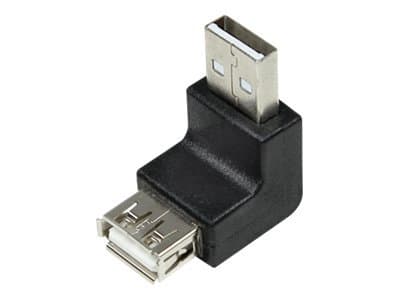 LogiLink - USB-adapter - USB (hane) till USB (hona) - USB 2.0 - 90° kontakt, formpressad - svart