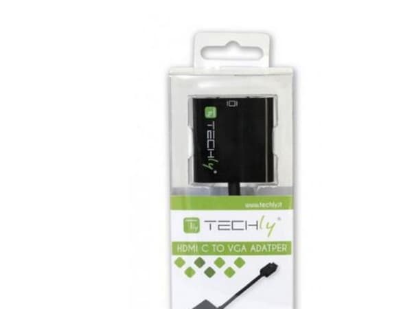 Techly IDATA HDMI-VGA4 videokabeladapter VGA (D-Sub) HDMI Type C (Mini) Svart