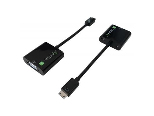Techly IDATA HDMI-VGA4 videokabeladapter VGA (D-Sub) HDMI Type C (Mini) Svart