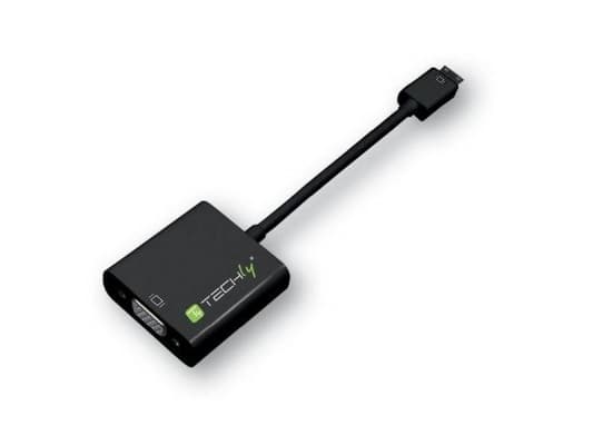 Techly IDATA HDMI-VGA4 videokabeladapter VGA (D-Sub) HDMI Type C (Mini) Svart