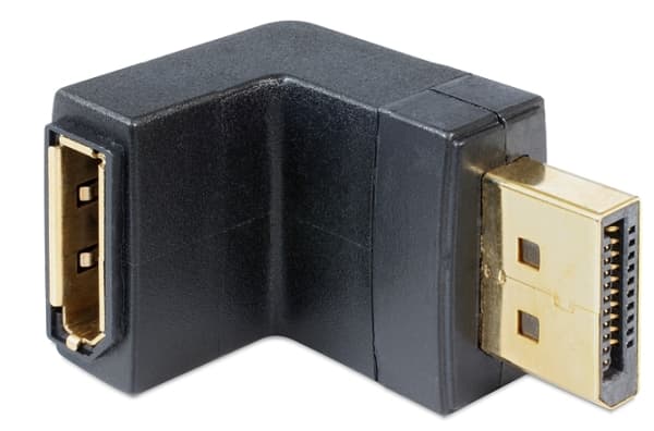 Delock Adapter Displayport male > Displayport female angled down - DisplayPort-adapter - DisplayPort (hane) till DisplayPort (hona) - 90° kontakt - s