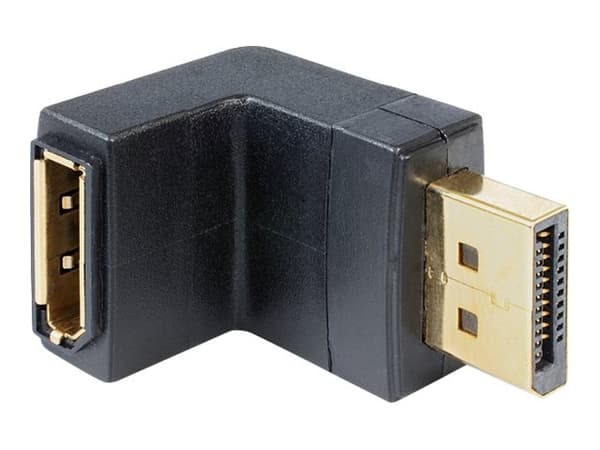 Delock Adapter Displayport male > Displayport female angled down - DisplayPort-adapter - DisplayPort (hane) till DisplayPort (hona) - 90° kontakt - s