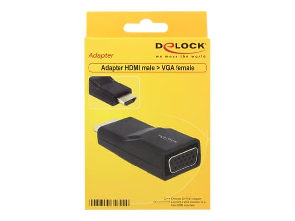 Delock - Videokonverter - HDMI - VGA - svart - løsvekt