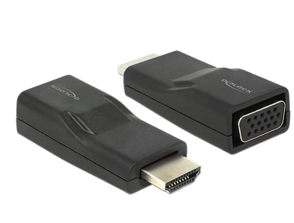 Delock - Videokonverter - HDMI - VGA - svart - løsvekt