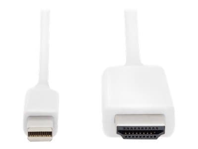 ASSMANN - Sovitinkaapeli - Mini DisplayPort uros HDMI uros - 2 m - kolminkertaisesti suojattu - valkoinen - muotoiltu, 4K-tuki