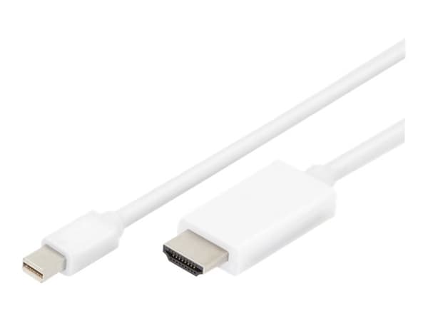 ASSMANN - Sovitinkaapeli - Mini DisplayPort uros HDMI uros - 2 m - kolminkertaisesti suojattu - valkoinen - muotoiltu, 4K-tuki
