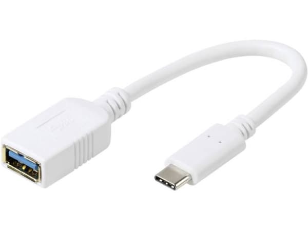 Vivanco DCAVVUSBC30A02W, 0,1 m, USB A, USB C, USB 3.2 Gen 1 (3.1 Gen 1), 5 Gbit/s, Vit
