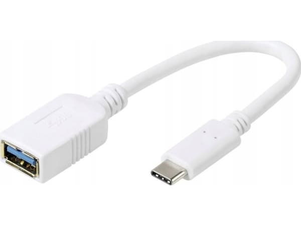 Vivanco DCAVVUSBC30A02W, 0,1 m, USB A, USB C, USB 3.2 Gen 1 (3.1 Gen 1), 5 Gbit/s, Vit