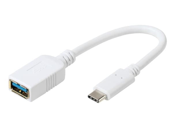 Vivanco DCAVVUSBC30A02W, 0,1 m, USB A, USB C, USB 3.2 Gen 1 (3.1 Gen 1), 5 Gbit/s, Vit