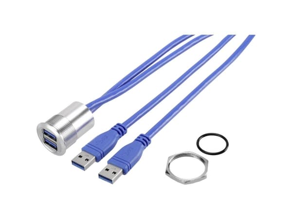 USB A naarasliitin 3.0 USB-22 2x USB 3.0 liitin A - 2x USB 3.0 liitin A 92007P89 TRU COMPONENTS Sisältö: 1 kpl