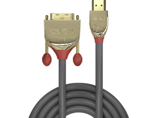 Lindy 36195, 2 m, HDMI Type A (Standard), DVI-D, Hankjønn, Hunkjønn, Gull