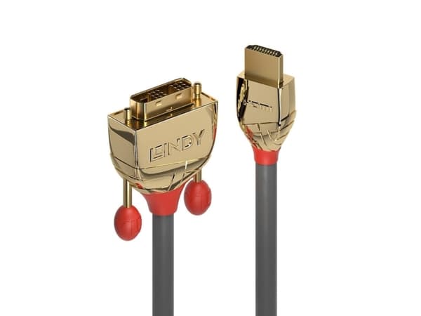 Lindy 36195, 2 m, HDMI Type A (Standard), DVI-D, Hankjønn, Hunkjønn, Gull