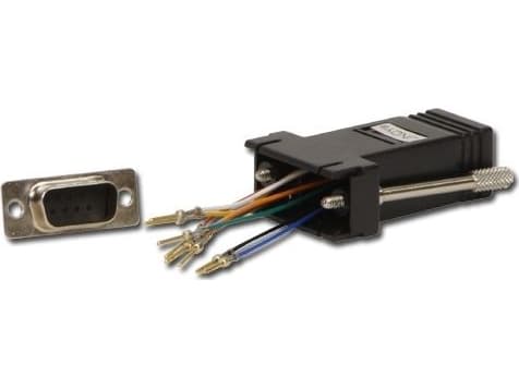 Lindy 70246, RJ-45 FM, 9-pin D M, Sort