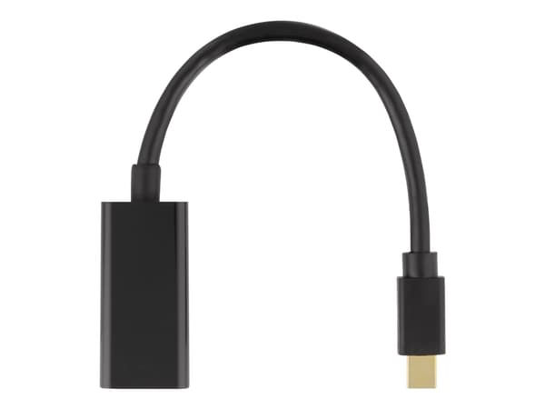 DELTACO DP-HDMI45 - Video adapter - Mini DisplayPort hann til HDMI hunn - 20 cm - svart - 4K-støtte