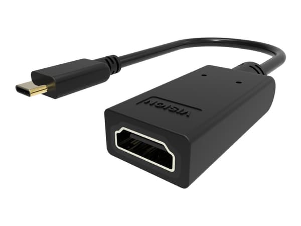 VISION - Videokort - 24 pin USB-C hane till HDMI hona - svart - stöd för 4K