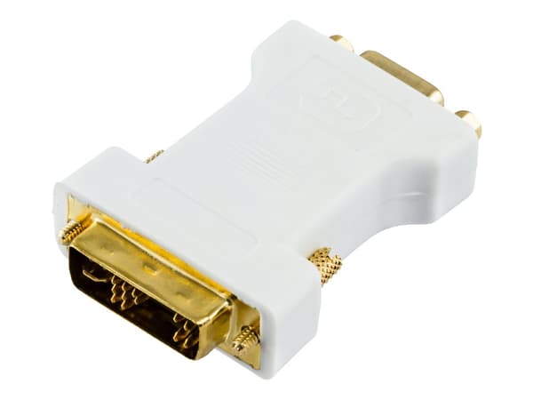 DELTACO DVI-4A - VGA-adapter - DVI-A (hann) til HD-15 (VGA) (hunn) - hvit