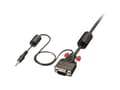 Miniatyrbild 3 av 4: Lindy 37301, 5 m, VGA (D-Sub) + 3.5mm, VGA (D-Sub) + 3.5mm, Svart, Hane/Hane, 1 styck