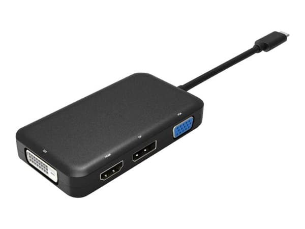 MicroConnect - Videoadapteri - 24-nastainen USB-C han til HD-15 (VGA), HDMI, DisplayPort, DVI-D hun - lajittelu - 4K60 Hz tuki - 4K60 Hz tuki