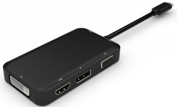MicroConnect - Videoadapteri - 24-nastainen USB-C han til HD-15 (VGA), HDMI, DisplayPort, DVI-D hun - lajittelu - 4K60 Hz tuki - 4K60 Hz tuki