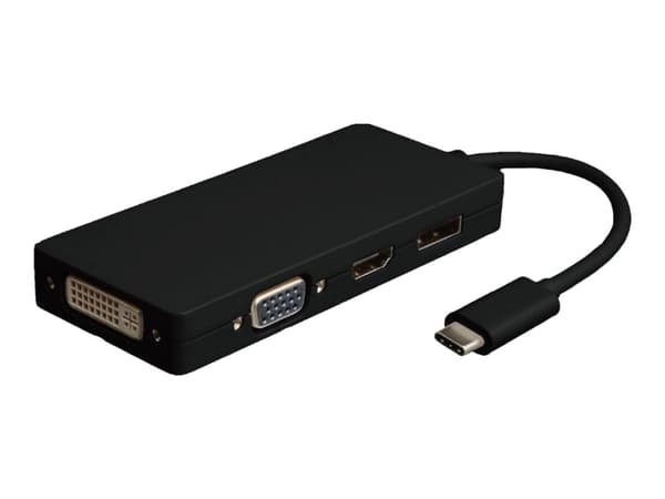 MicroConnect - Videoadapteri - 24-nastainen USB-C han til HD-15 (VGA), HDMI, DisplayPort, DVI-D hun - lajittelu - 4K60 Hz tuki - 4K60 Hz tuki musta