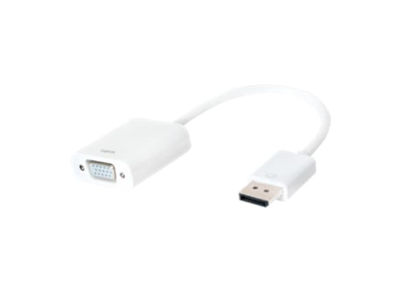 LogiLink - VGA-adapter - DisplayPort (hane) till HD-15 (VGA) (hona) - 15 cm - formpressad - vit