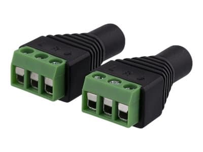 DELTACO TBL-1008 - Audio-kontakt - 3-stifts terminalblock till mini-phone stereo 3.5 mm hona - svart (paket om 2)