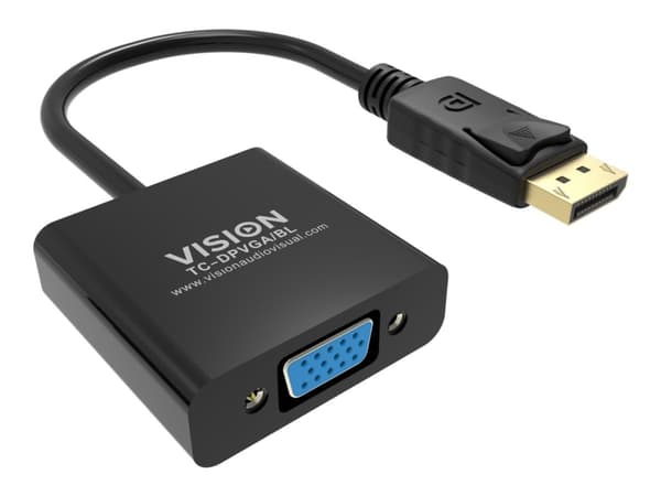 Vision Professional - Video adapter - DisplayPort (hann) til HD-15 (VGA) (hunn) - svart