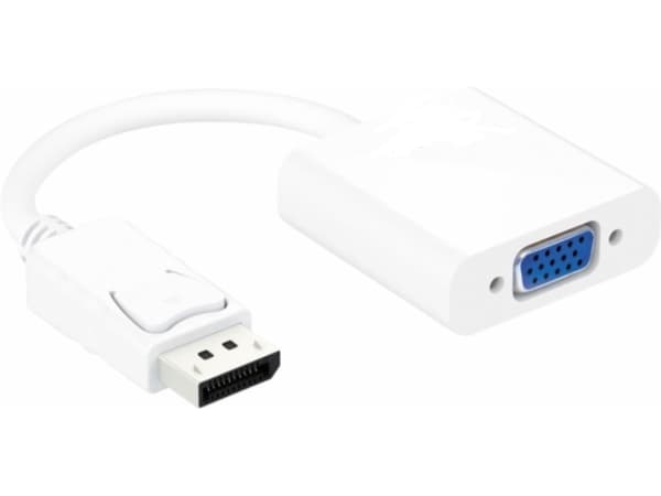 MicroConnect - Video adapter - DisplayPort (hann) til HD-15 (VGA) (hunn) - DisplayPort 1.2 - 15 cm - aktiv, 1080p støtte 60 Hz - hvit