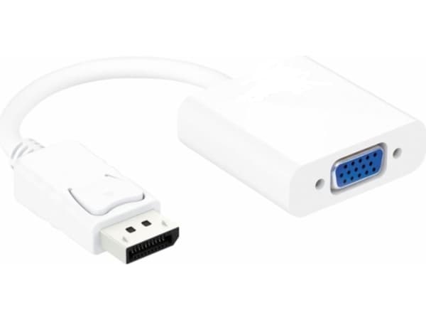 MicroConnect - Video adapter - DisplayPort (hann) til HD-15 (VGA) (hunn) - DisplayPort 1.2 - 15 cm - aktiv, 1080p støtte 60 Hz - hvit