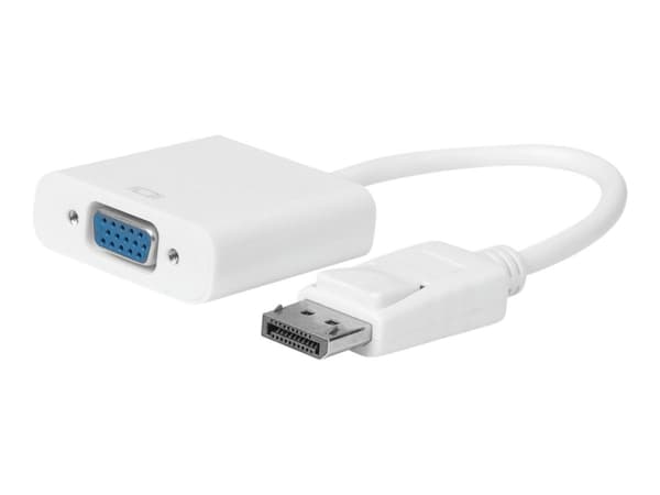 MicroConnect - Video adapter - DisplayPort (hann) til HD-15 (VGA) (hunn) - DisplayPort 1.2 - 15 cm - aktiv, 1080p støtte 60 Hz - hvit