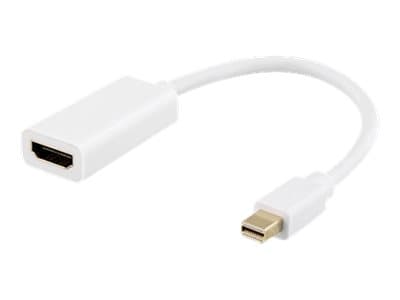 DELTACO DP-HDMI46 - Video adapter - Mini DisplayPort hann til HDMI hunn - 20 cm - hvit - 4K-støtte