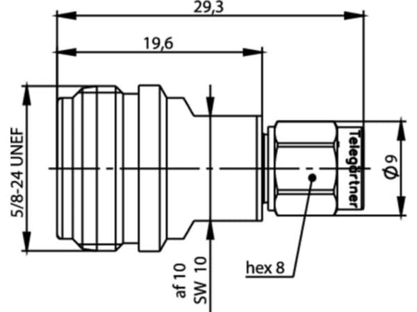 Telegärtner J01027T0016 J01027T0016 Koaksialadapter N-tilslutning - SMA-stik 1 stk.