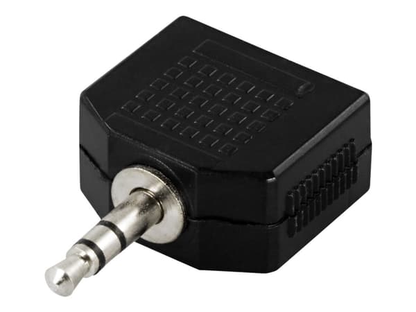 DELTACO - Lydsplitter - mini-phone stereo 3.5 mm hunn til mini-phone stereo 3.5 mm hann - svart